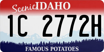 ID license plate 1C2772H
