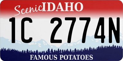 ID license plate 1C2774N