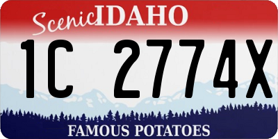 ID license plate 1C2774X