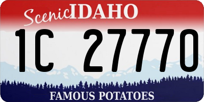 ID license plate 1C2777O