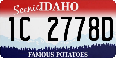 ID license plate 1C2778D