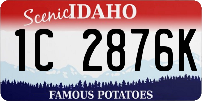 ID license plate 1C2876K