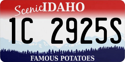 ID license plate 1C2925S