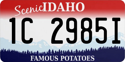 ID license plate 1C2985I