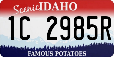 ID license plate 1C2985R