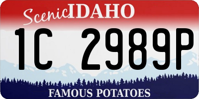 ID license plate 1C2989P
