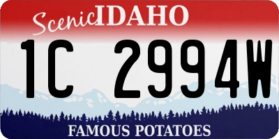 ID license plate 1C2994W