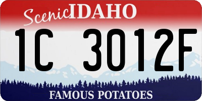 ID license plate 1C3012F
