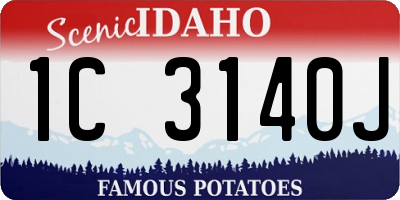 ID license plate 1C3140J