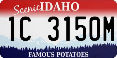 ID license plate 1C3150M
