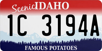 ID license plate 1C3194A