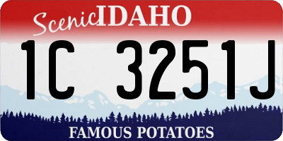 ID license plate 1C3251J