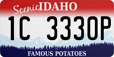 ID license plate 1C3330P