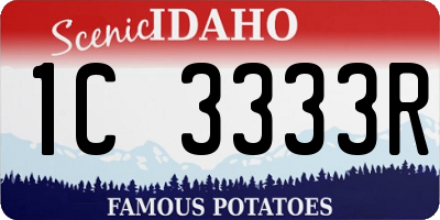 ID license plate 1C3333R