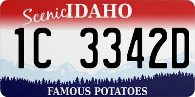 ID license plate 1C3342D