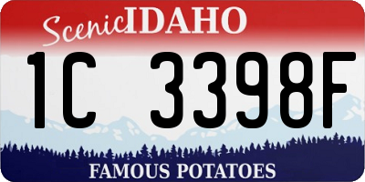 ID license plate 1C3398F