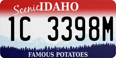 ID license plate 1C3398M