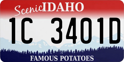 ID license plate 1C3401D