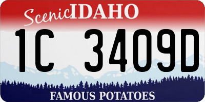 ID license plate 1C3409D