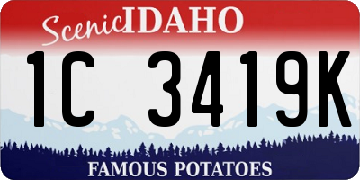 ID license plate 1C3419K