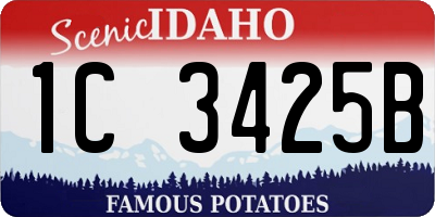 ID license plate 1C3425B