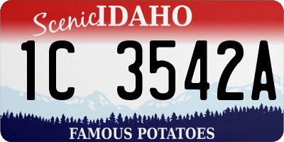 ID license plate 1C3542A
