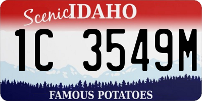 ID license plate 1C3549M