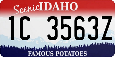 ID license plate 1C3563Z