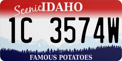 ID license plate 1C3574W