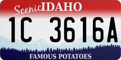 ID license plate 1C3616A