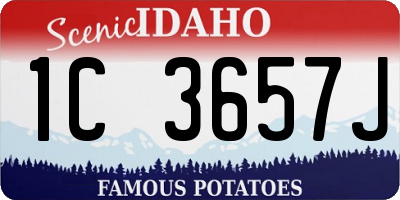 ID license plate 1C3657J