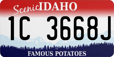 ID license plate 1C3668J