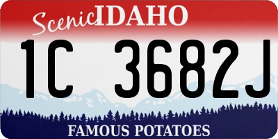 ID license plate 1C3682J