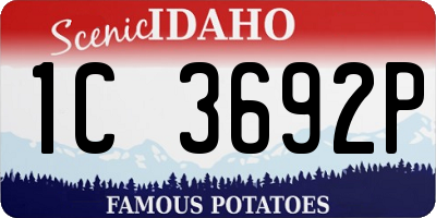 ID license plate 1C3692P
