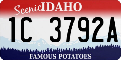 ID license plate 1C3792A