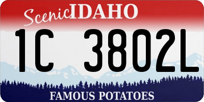 ID license plate 1C3802L