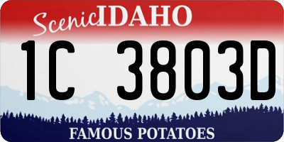 ID license plate 1C3803D