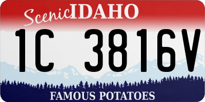 ID license plate 1C3816V