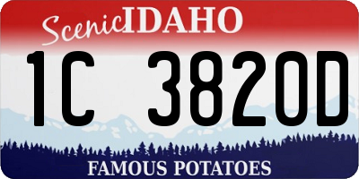 ID license plate 1C3820D