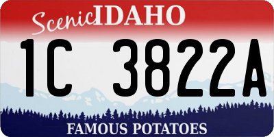 ID license plate 1C3822A