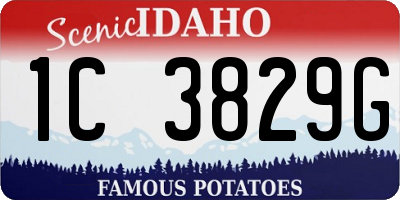 ID license plate 1C3829G