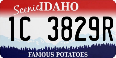 ID license plate 1C3829R