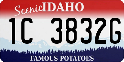 ID license plate 1C3832G