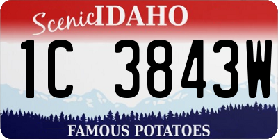 ID license plate 1C3843W