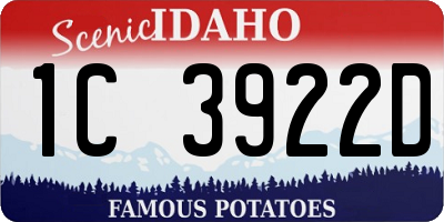 ID license plate 1C3922D