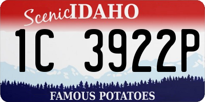 ID license plate 1C3922P