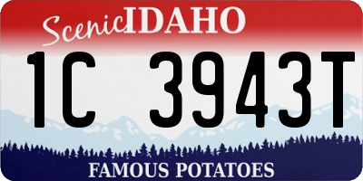 ID license plate 1C3943T