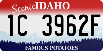 ID license plate 1C3962F