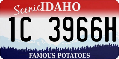 ID license plate 1C3966H
