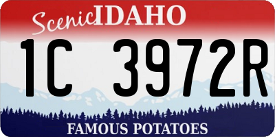 ID license plate 1C3972R